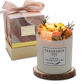 Vela aromáticas decorativa,velas Aromáticas de Flores Secas,veladoras aromaticas con caja de regalo y espaciadores,Cera de Soja 100% Pura,detalles para regalar a mujer,regalo de cumpleaños (Campanula)