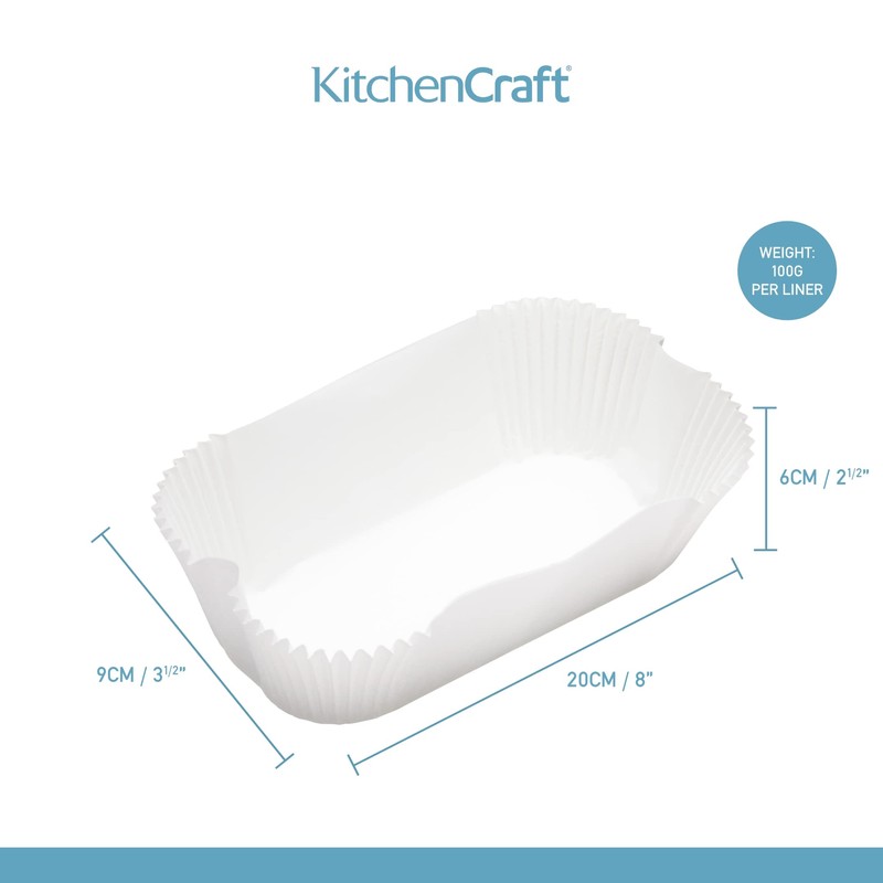 KitchenCraft Antihaft-Brotbackform-Backpapier für 907 g, 20 x 9 cm, Packung