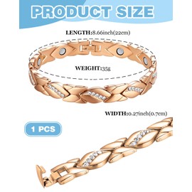 TPZORJX magnetarmband damen,magnetarmband damen gesundheit,Lymphdrainage Magnetarmband Damen Frauen Ultrastarke Magnete Magnetisches,armbänder damen,magnetarmband,magnetschmuck (Roségold)