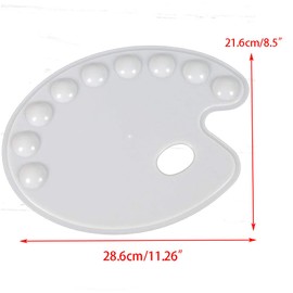 2PCS Painting Palette, 9 Holes Large Plastic Kids Art Paint Pallet Water Color Mixing Tray Palette Non Stick Oil Paint Palette