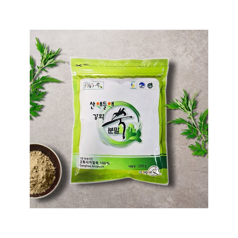 산애들애 쑥분말 200g 1팩 Sanaedelae Mugwort Powder 200g 1 Pack