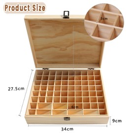 WishesMar 25 Holes Wooden Essential Oils Storage Box - Wooden Box Holds 5 10 15 ml Essential Oils Bottles - Portable Organiser Wooden Box for Fragrance Oils Exhibition Storage