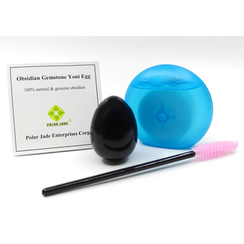 Polar Jade Yoni Egg of Obsidian Gemstone, Drilled, Manually Polished,