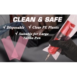 Cubre Pen Protector De Mquina Para Tatuar Atomus Desechable 200 Pz, Cubre Clip Cord Bolsa Para Tatuajes                                               