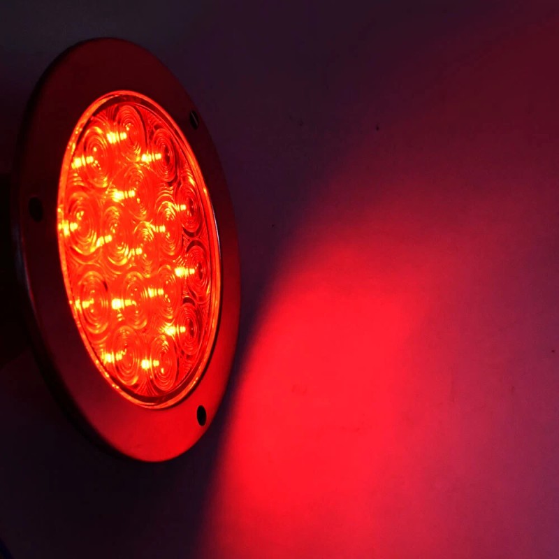 4x 4-inch 16LED Round Truck Tail Stop Turn Brake Lights