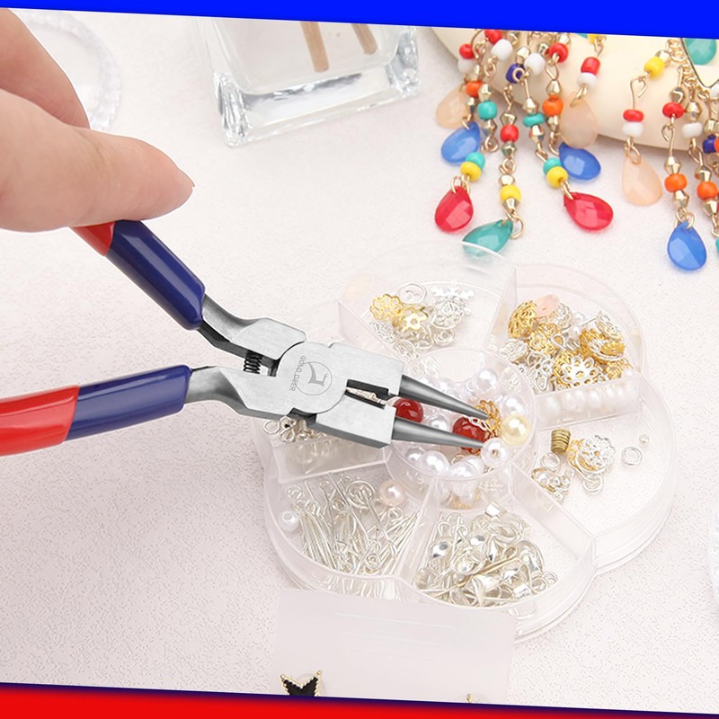 GOLD DEER Round Pliers with Cutting Blade for Accessories, Round