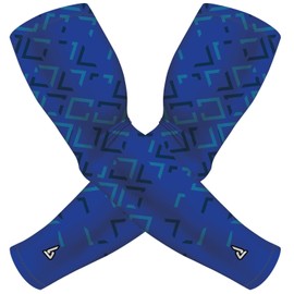 B-Driven Sports Pro-Fit Blue Arm Compression Sleeves For Men, Women. The Premium Performance Sleeves With True Athletic Compression, Wicking, & Cooling. S/M