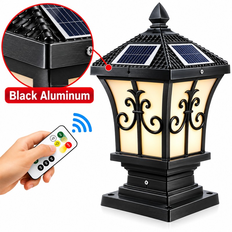 3-Color Adjustable Waterproof Solar Lamp with Remote – Outdoor Garden,