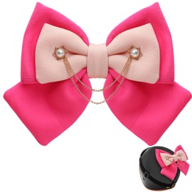 Helmet Accessories for Women, Motorcycle Helmet Bow, Cute Accessory Ornament for Ski Scooter Skate Helmets, Fashion Adorable Para Cascos Motos Motorbike Snowboarding Skating Activities Decoration Pink