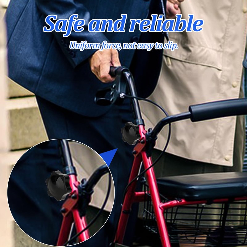 2 Pack Adjustment Knobs Rollators Walker Accessories Adjustable Height Arm