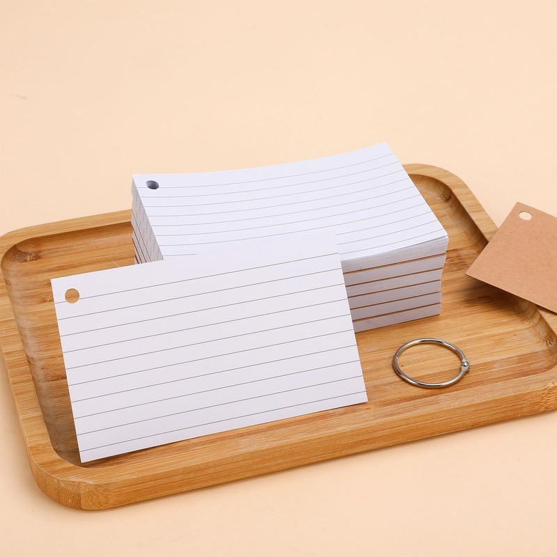 Candcamp Flash Cards,300 PCS Revision Cards White Ruled Index Cards
