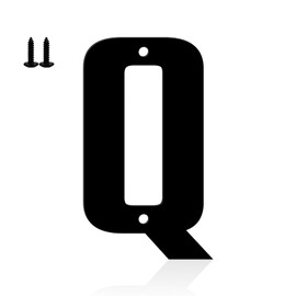 Ya_chtttwo Metal House Numbers,6" Black Metal Modern Door Garden Mailbox Apartments Outside Farm Decorative Letters House Numbers with Nail Kit Visibility Signage(Black-Q)