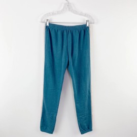 Wildfox Jogger Pants Size S Teal Blue with Silver Racing Stripe Casual Comfy New