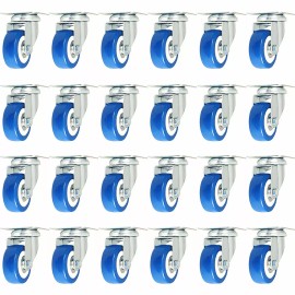 Y&Y Decor 36 Pack Caster Swivel Plate On Blue Polyurethane Wheels 2" size wheels