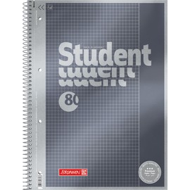 Brunnen 1067126 Notebook/Notepad Student Premium Set Treated Cover with Metallic Effect A4 Squared Ruled 26 cm 90 g/m² 80 Pages