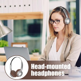 Wireless Headset for Music, Over Ear Headphones Noise Canceling, Men Women Metal Retro Earphones Comfortable for Running, Gym, Video Watching, Working