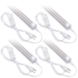 JOMITOP 2FT T8 LED Garage　Shop Light Fixture,3-Color　3000K 4000K 6000K Linkable 20W Ceiling and Utility Light for Under Cabinet Office Garage Workbench Room 4Pack