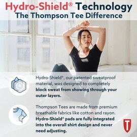 Women's Sweatproof Undershirt | Cotton Scoop Neck T-Shirt with Underarm Sweat Pads | Original Fit | Aluminum-Free Alternative | Beige | Large