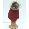 Unbranded Winter Warm Red Knit Stretch Beanie Hat with Silver