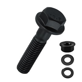 12-Sets M8-1.25 x 35mm Grade 10.9 Flange Hex Bolts + Flange Nut + Flat Washer + Lock Washer Combo Pack, Black Oxide, for Automotive & Machinery