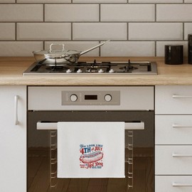 CIOJUNE Funny 4th of July Kitchen Towels, You Look Like The 4th of July Hot Dog Funny Patriotic Dish Tea Towels for Kitchen BBQ, American Flag Independence Day Decorative Hand Towels, 16x24 Inch
