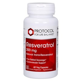 PROTOCOL FOR LIFE BALANCE Resveratrol 200 mg - Trans-Resveratrol - with Japanese Knotweed & Grape Seed Extract - Vegan & Non-GMO - 60 Veg Capsules