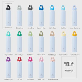 REVOMAX Carbonated Vacuum Insulated Bottle, No Cap, 16 oz (473 ml), 18 Hours Hot for 18 Hours, Cold for 36 Hours (Pale Blue)