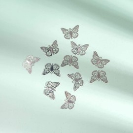 longsheng 10pcs Silver Butterfly Hanging Suncatcher DIY Metal Parts Hand-Crafts Pendant Ornament Drop