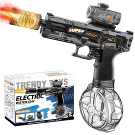 Electric Water Gun for Adults Kids, Automatic Squirt Gun with a Long Range of up to 26-30 Ft, LED Light Large Capacity Battle Blaster Fully Auto Water Gun (Black)