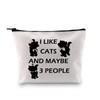 PLITI Marie Makeup Bag Cute Cat Lover Cosmetic Bag Crazy Cat Lady Gift i Like Cats and Maybe 3 People Cat Mom Travel Pouch (cats 3 peopleU)
