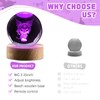 3.15 Inch 3D LED Crystal Ball Lamp with Wooden Base,