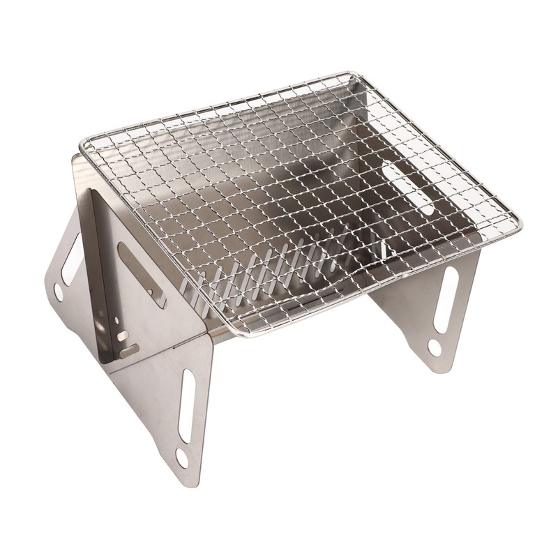 Folding BBQ Grill Heat Resistant Stainless Steel Collapsible Charcoal Grill