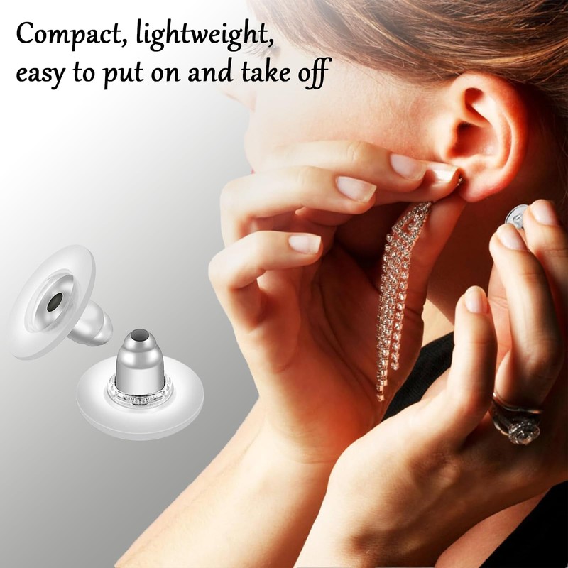 200 Pcs Earring Backs, Soft Transparent Earring Backs Bullet Clutch