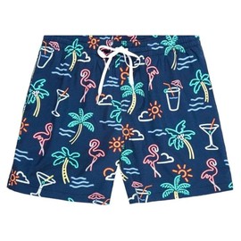 Chubbies Traje de baño para hombre, pantalones cortos elásticos para natación, entrepierna de 5.5 pulgadas, Las luces de neón, Large Pantalones Cortos