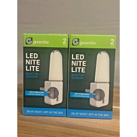 Greenlite LED Nite Lite Built in sensor 2 pack x2 (CLEAR) Total of 4 lights