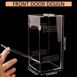 JHCYULUO Jumping Spider Enclosure, Tarantula Enclosure, Snail Terrarium, Praying Mantis Habitat, Insect Terrarium, Small Reptile Terrarium (6.8x3.1x3.1inch)