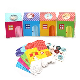 OLILLY - Advent Calendar model 9 - Pack of (4x6) 24 Cardboard Houses to wait for Christmas - To do with the family (Model 9)