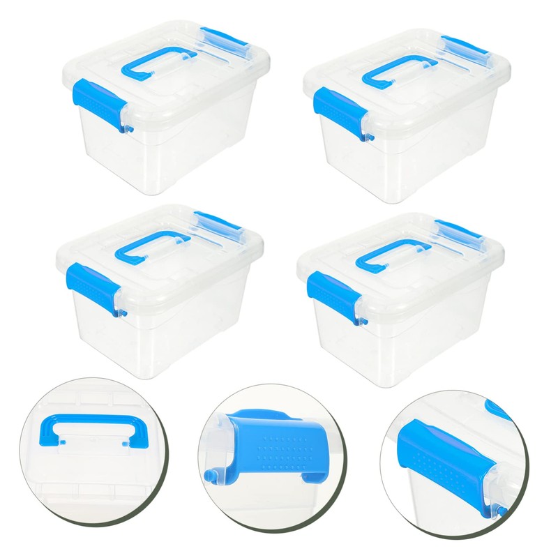 Levemolo 4pcs Desktop Organizer Box Lid and Handle Multi-purpose Storage