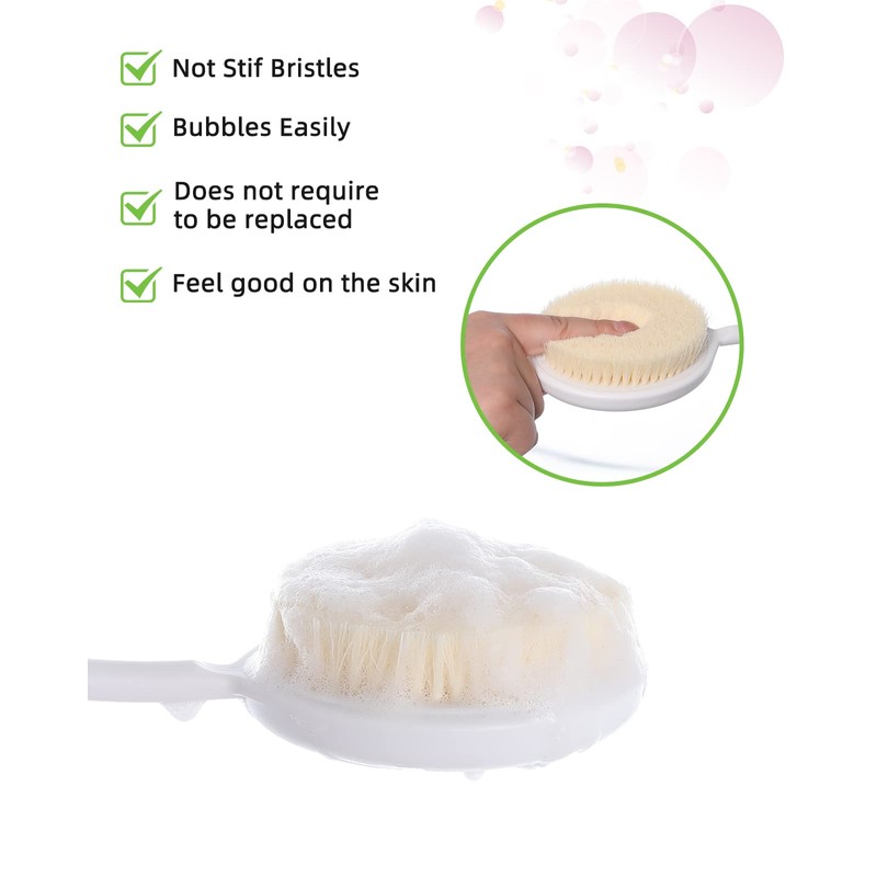Fanwer 27.5" Back Scrubber for Shower,Back Brush with Long Hnadle