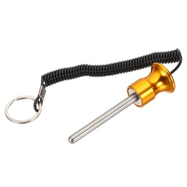 PATIKIL Weight Stack Pin, 5/16" Dia Magnetic Gym Selector Pin 3-1/8" Length Universal Weight Stack Replacement with Pull Rope for Home Commercial Gym Club Gold
