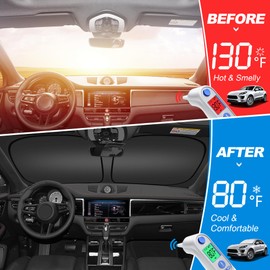 ULROLIT Windshield Sun Shade for 2021-2024 Toyo-ta Venza Accessories, Foldable Window Sunshade Sun Visor Protector, Front Windshield Sunshade Sun Shield Blocks UV Rays Heat