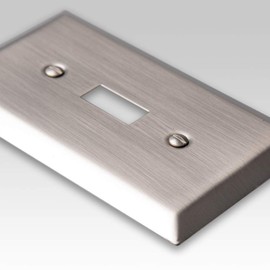 Amerelle Century Quadruple Toggle Steel Wallplate in Brushed Nickel