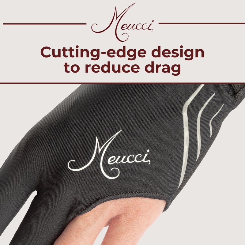 Meucci Elite Stroke Billiard Glove – Black – Right Hand