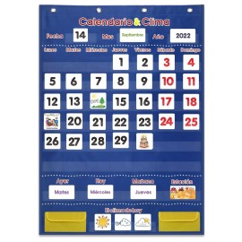 Mewise Calendario Espanol - Spanish Calendar Pocket Chart Calendar and Weather Pocke...