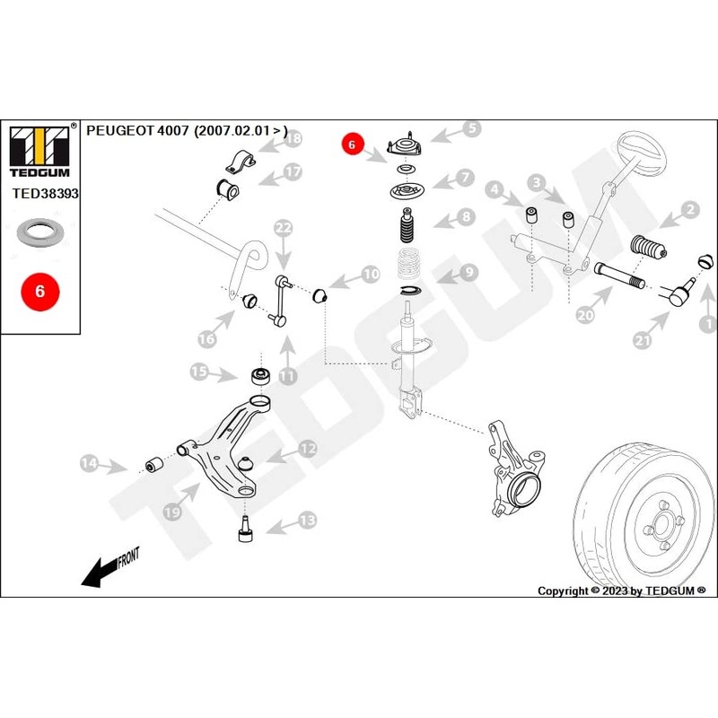 Front Strut Support Bearing, Front Axle, Upper, Both Sides