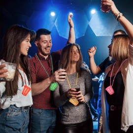 Lecute 6 Collares Vaso Neon Tequilero Shot Batucada Mardi Gras