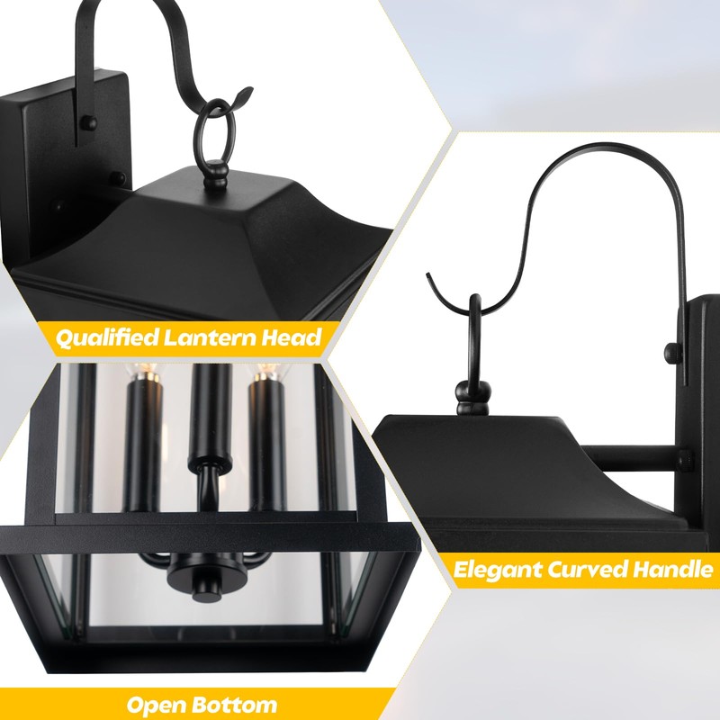 Roravilila 23” Extra Large 3-Light Outdoor Light Fixture 1-Pack, IP65