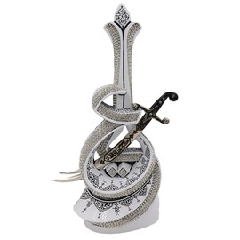 Islamic Home Decoration Table Decor Bookend Muslim Gift Item Eid Ramadan Sculpture Showpiece Hazrat Ali's Sword (White)