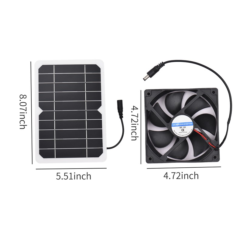 6W 5V Solar Panel with Fan Ventilator Chicken Coops Solar