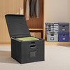 Hleelomi Collapsible File Box with Lid & Plastic Slide -